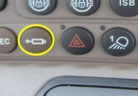 Hydraulic shortcut button on right-hand console